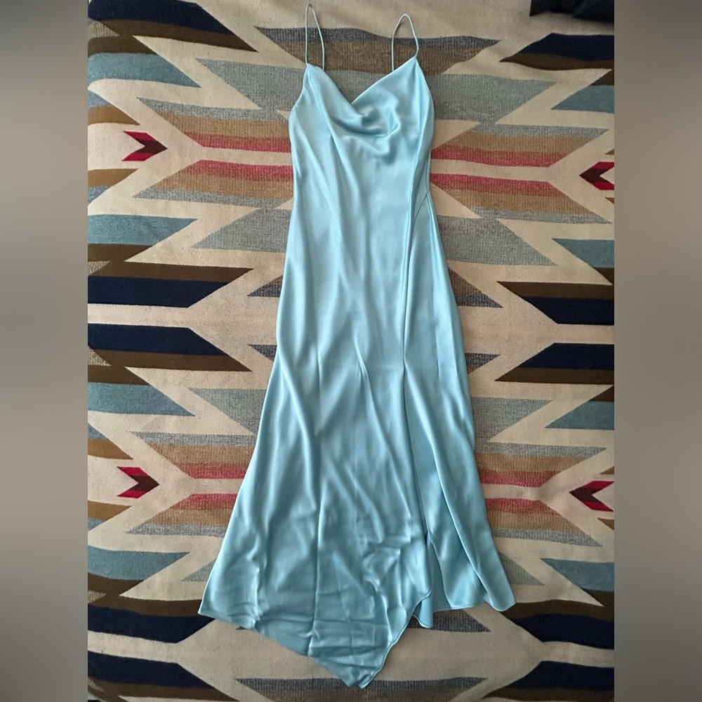 Alice + Olivia Blue Silk Dress